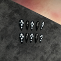100% Handmade Dragon Press On Nails 10Pcs, Black Base Silver Dragon Line & White Dot False Nails, Dark Gothic Oriental Dragon Reusable Fake Nails